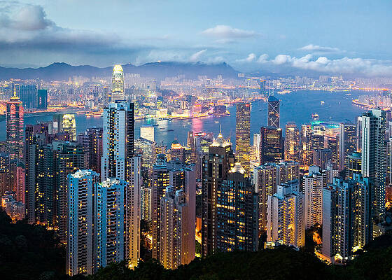 Wall Art - Photograph - Hong Kong at Dusk by Dave Bowman