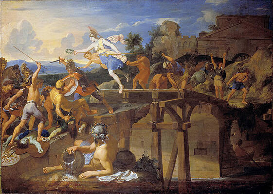 Horatius Cocles defending the Bridge Print by Charles Le Brun
