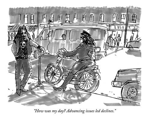 Wall Art - Drawing - How Was My Day? Advancing Issues Led Declines by Michael Crawford