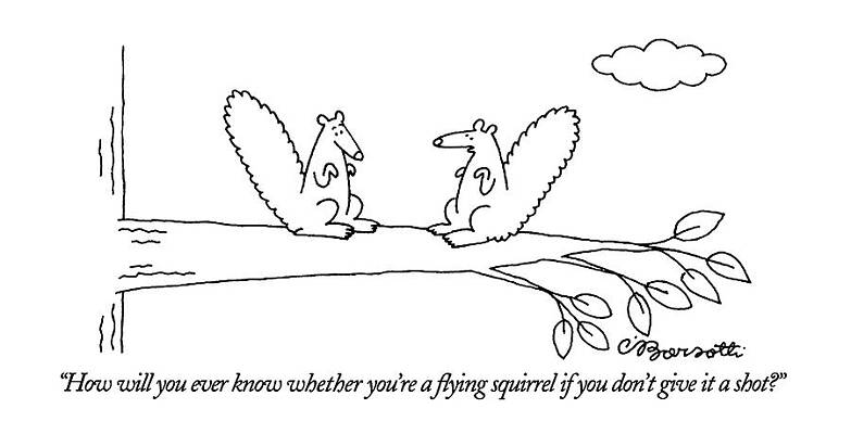 Wall Art - Drawing - How Will You Ever Know Whether You're A Flying by Charles Barsotti