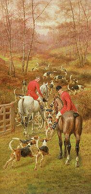Wall Art - Painting - Hunting Scene, 1906 by Edward Algernon Stuart Douglas