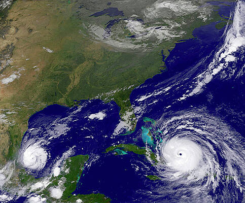 Wall Art - Photograph - Hurricanes Irma And Katia by Science Photo Library