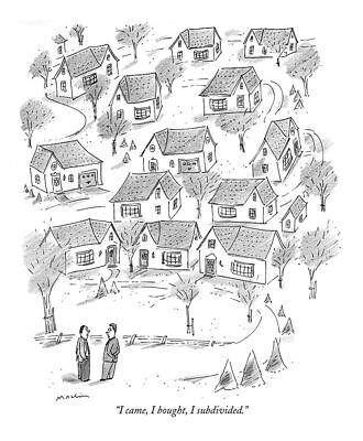 Wall Art - Drawing - I Came, I Bought, I Subdivided by Michael Maslin