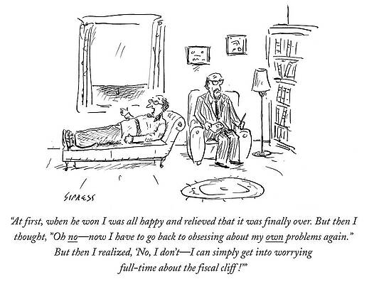 Wall Art - Drawing - I Can Simply Get Into Worrying Full Time by David Sipress
