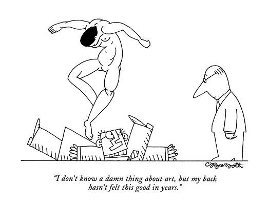 Wall Art - Drawing - I Don't Know A Damn Thing About Art by Charles Barsotti