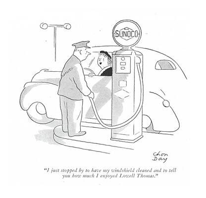 Wall Art - Drawing - I Just Stopped By To Have My Windshield Cleaned by Chon Day