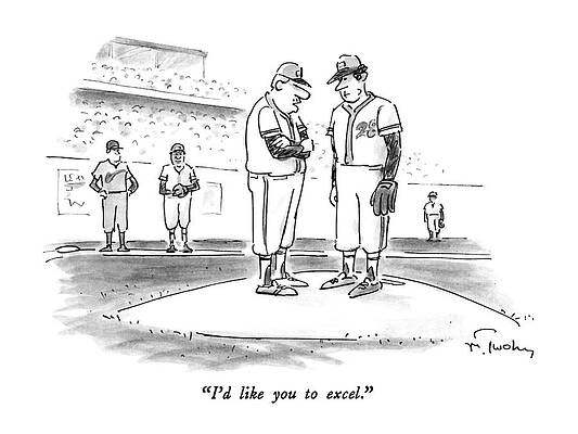 Wall Art - Drawing - I'd Like You To Excel by Mike Twohy