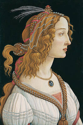 Idealized Portrait of a Lady. Portrait of Simonetta Vespucci as Nymph Print by Sandro Botticelli