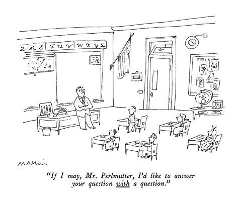Wall Art - Drawing - If I May, Mr. Perlmutter, I'd Like To Answer by Michael Maslin