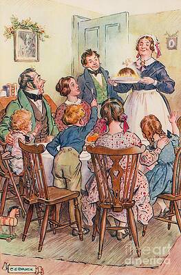 Wall Art - Drawing - Illustration for A Christmas Carol by Charles Edmund Brock