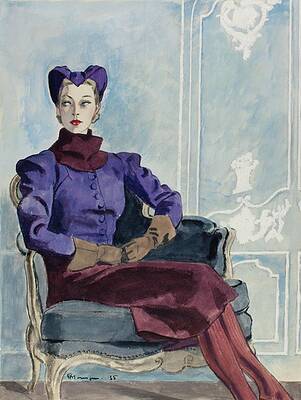 Wall Art - Digital Art - Illustration Of A Woman In An Armchair by Pierre Mourgue