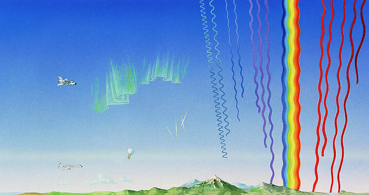 Wall Art - Photograph - Illustration Of Layers Of The Earth's Atmosphere by Science Photo Library