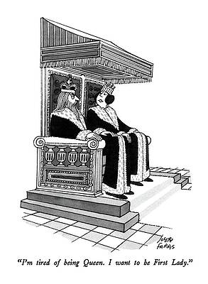 Wall Art - Drawing - I'm Tired Of Being Queen.  I Want To Be First by Joseph Farris