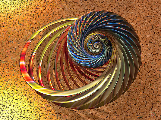Wall Art - Digital Art - Impossible Shell Form on a Fractured Landscape by Manny Lorenzo