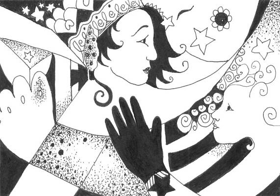 Wall Art - Drawing - In Duality There Is No Light Without Dark by Helena Tiainen