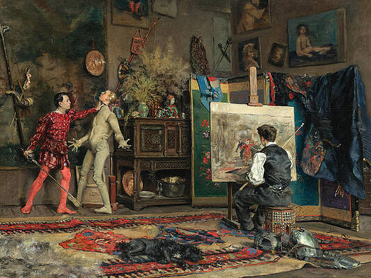 In the Artist's Studio Print by Julius LeBlanc Stewart In the Artist's Studio Print by Julius LeBlanc Stewart