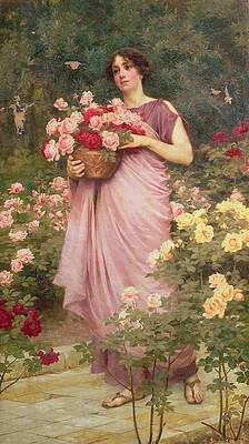 Wall Art - Painting - In The Garden Of Roses by Richard Willes Maddox