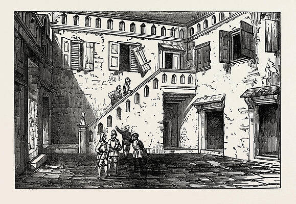 The Inner Old Courtyard of Apartment Buildings with a Passage Arch Stock  Illustration  Illustration of gutter inside 183656539