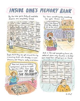 Wall Art - Drawing - 'inside One's Memory Bank' by Roz Chast