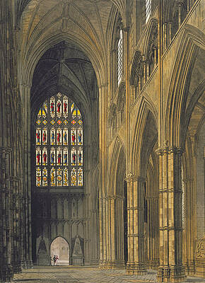 Wall Art - Drawing - Interior View Of Westminster Abbey by Frederick Mackenzie