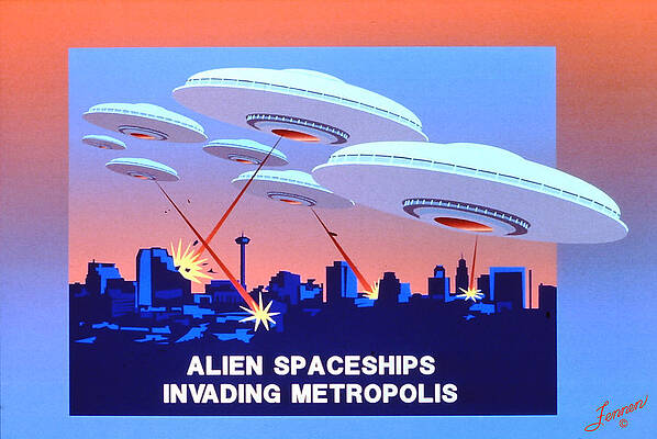 Invading Metropolis Poster by Charles Fennen Invading Metropolis Poster by Charles Fennen