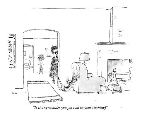 Wall Art - Drawing - Is It Any Wonder You Got Coal In Your Stocking? by George Booth