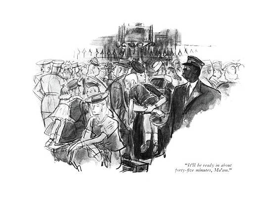 Wall Art - Drawing - It'll Be Ready In About Forty-?ve Minutes by Perry Barlow