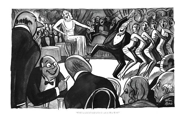 Wall Art - Drawing - J. G.'s A Card by Peter Arno