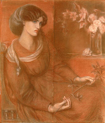 Jane Morris. Study for Mariana Print by Dante Gabriel Rossetti