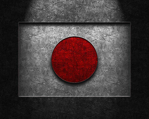 Wall Art - Digital Art - Japanese Flag Stone Texture by Brian Carson