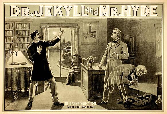 Wall Art - Photograph - Jekyll and Hyde story illustration, by Science Photo Library