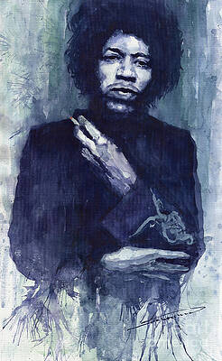Wall Art - Painting - Jimi Hendrix 01 by Yuriy Shevchuk