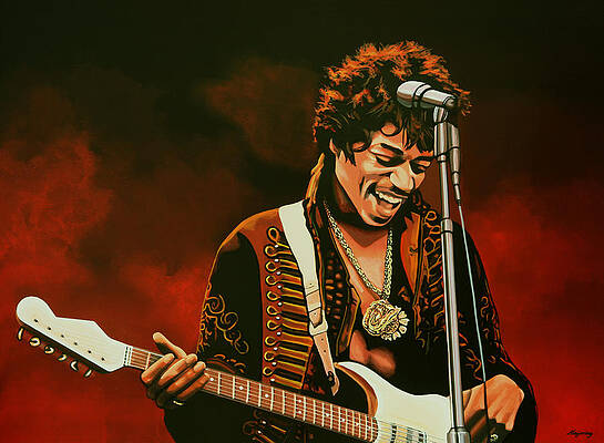 The Art Stop Music Painting Portrait EVRY Guitar Hero Jimi Hendrix Framed Print F12X3754 