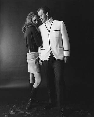 Wall Art - Photograph - Joanna Pettet Posing With A Male Model by Leonard Nones