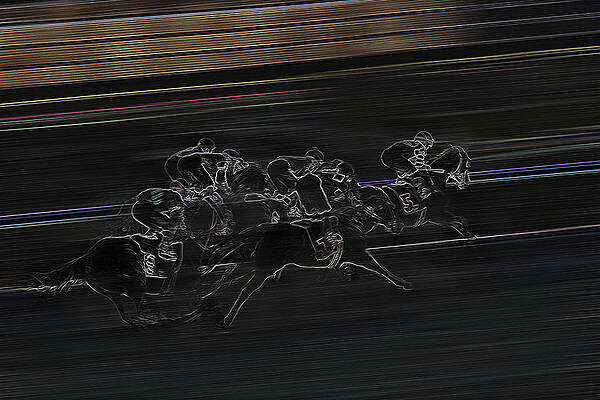 Wall Art - Photograph - Jockeying for Position - Horse Racing - Jockey by Jason Politte