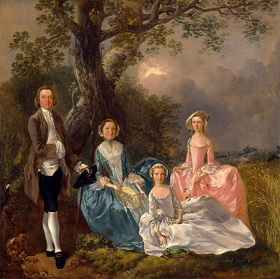 John and Ann Gravenor with their daughters Print by Thomas Gainsborough