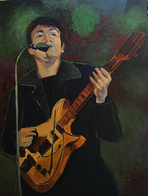Wall Art - Painting - John Lennon in Performance by Suzanne Giuriati Cerny