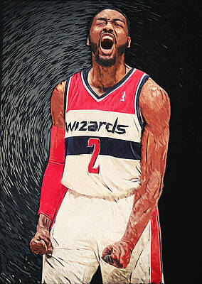 Washington Wizards John Wall Portrait Sports Print Art 11x17