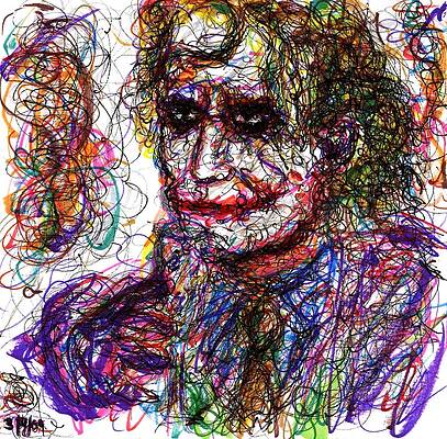 Wall Art - Drawing - Joker - Anarchy by Rachel Scott