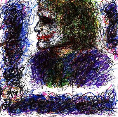 Wall Art - Drawing - Joker - Chaos by Rachel Scott