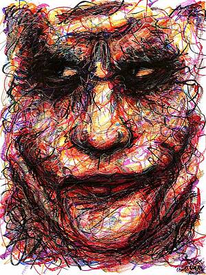 Wall Art - Drawing - Joker - Face II by Rachel Scott