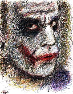 Wall Art - Drawing - Joker - Pout by Rachel Scott