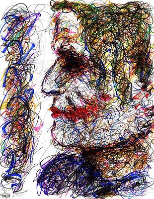 Wall Art - Drawing - Joker - Profile by Rachel Scott