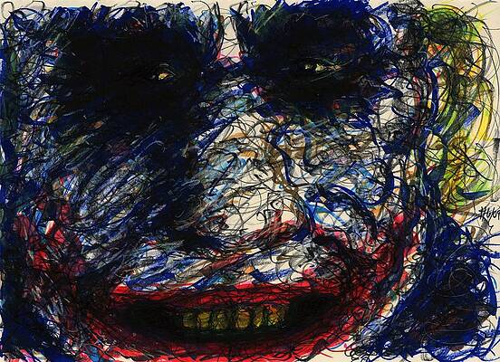 Wall Art - Drawing - Joker's Smile by Rachel Scott