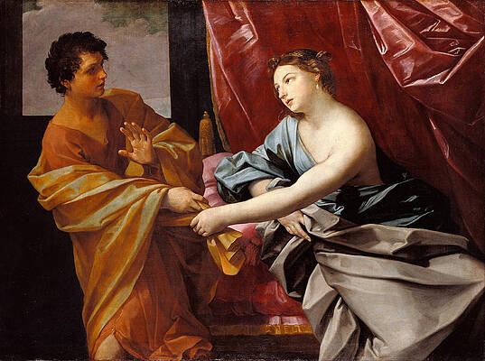 Joseph and Potiphar's Wife Print by Guido Reni