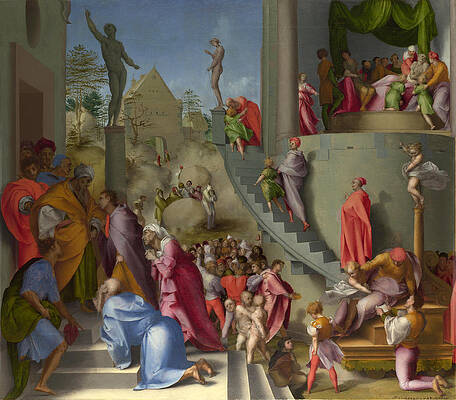 Joseph with Jacob in Egypt Print by Pontormo