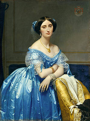 Josephine-Eleonore-Marie-Pauline de Galard de Brassac de Bearn. Princesse de Broglie Print by Jean-Auguste-Dominique Ingres