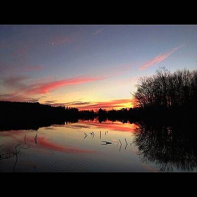 Just A Bit A Sunset From Crescent Lake by Craig Szymanski