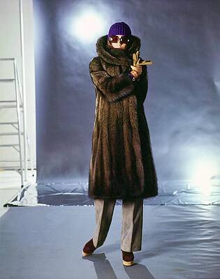 Wall Art - Photograph - Justine Cushing Wearing A Fur Coat by Gianni Penati