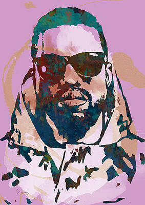 Wall Art - Drawing - KANYE WEST NET WORTH - Stylised Pop Art Drawing Potrait Poster by Kim Wang